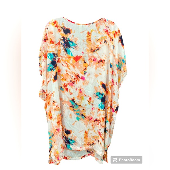 AVA & VIV Semi Sheer Vneck Dolman Belted Tunic size 4X - Picture 3 of 5